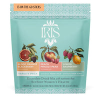 IRIS Variety Pack Hormone Health Electrolyte Drink Mix - 15 On-The-Go Sticks Variety Pack for PCOS Support & Ovarian Function with 40:1 Myo & D-Chiro Inositol, Magnesium, Prebiotic Fiber
