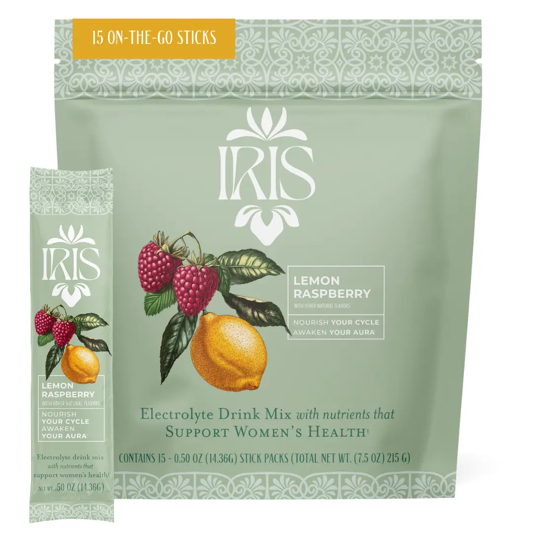 IRIS Variety Pack Hormone Health Electrolyte Drink Mix - 15 On-The-Go Sticks Variety Pack for PCOS Support & Ovarian Function with 40:1 Myo & D-Chiro Inositol, Magnesium, Prebiotic Fiber